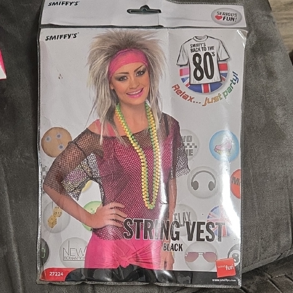 Smiffys Black String Vest